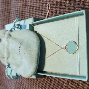 Tiffany Blue Small Heart Tag Pendant Sterling Silver